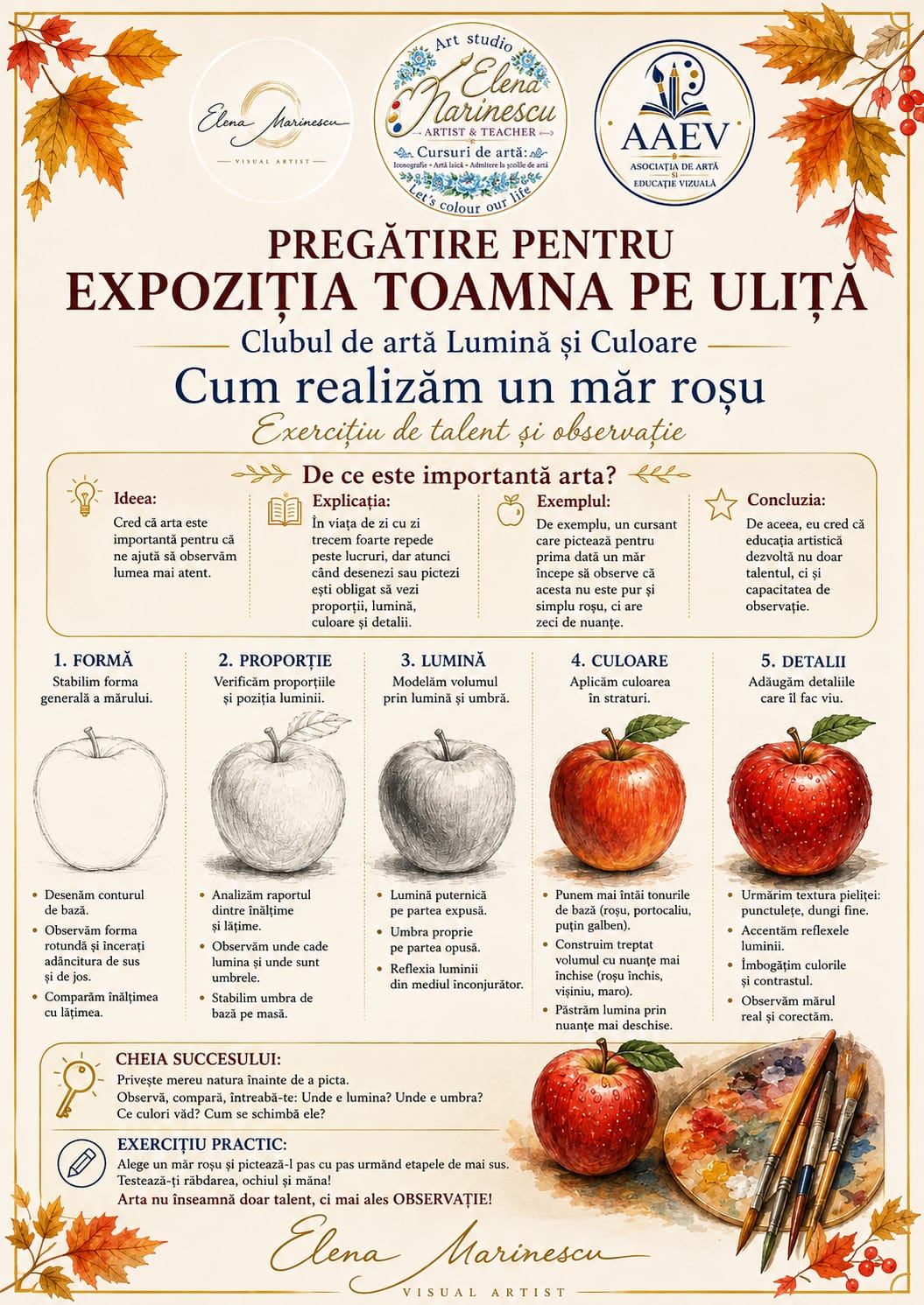 Curs pregatire lucrari pentru expozitia "Toamna pe ulita"